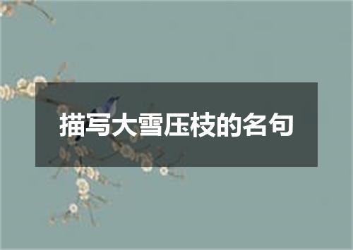 描写大雪压枝的名句