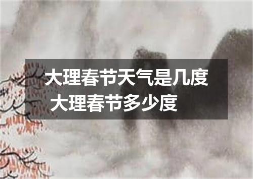 大理春节天气是几度 大理春节多少度