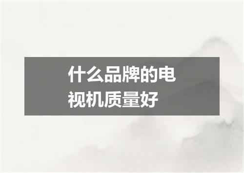 什么品牌的电视机质量好