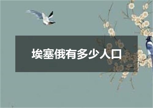 埃塞俄有多少人口