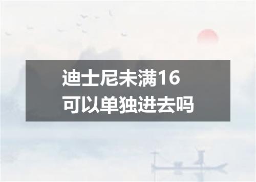 迪士尼未满16可以单独进去吗