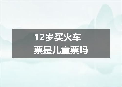 12岁买火车票是儿童票吗