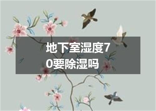 地下室湿度70要除湿吗