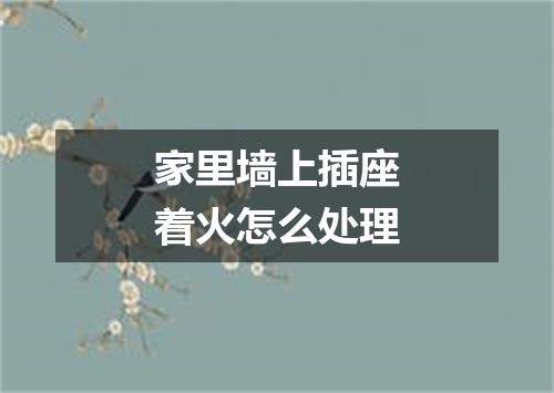 家里墙上插座着火怎么处理