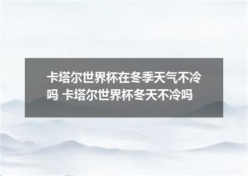 卡塔尔世界杯在冬季天气不冷吗 卡塔尔世界杯冬天不冷吗