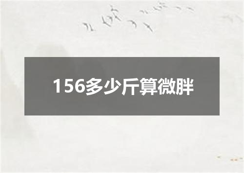 156多少斤算微胖
