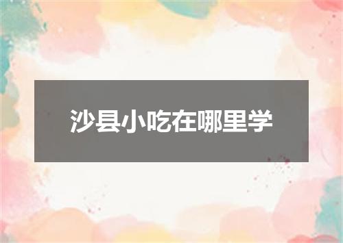 沙县小吃在哪里学