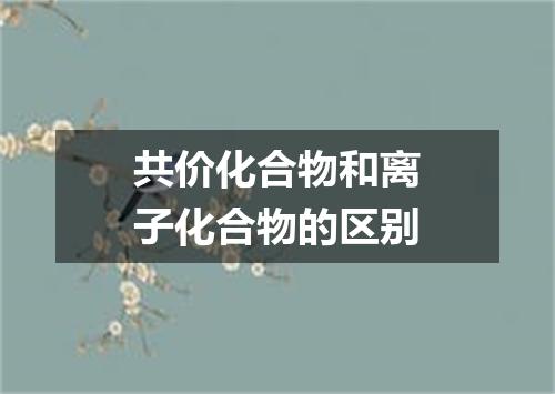 共价化合物和离子化合物的区别
