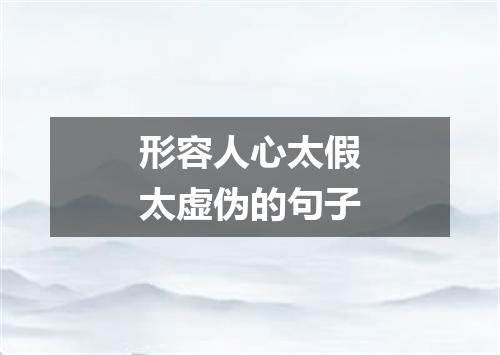形容人心太假太虚伪的句子