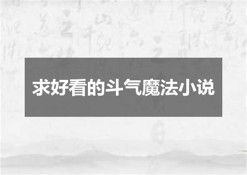 求好看的斗气魔法小说