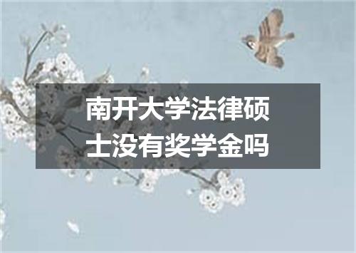 南开大学法律硕士没有奖学金吗