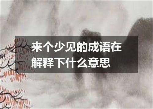 来个少见的成语在解释下什么意思