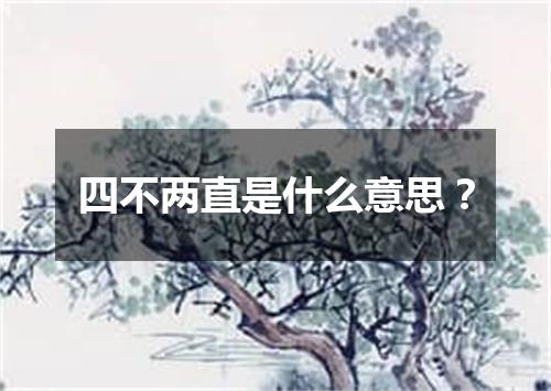 四不两直是什么意思？