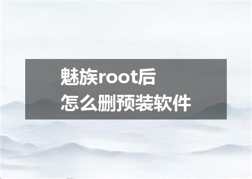 魅族root后怎么删预装软件