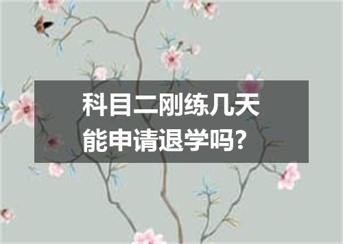 科目二刚练几天能申请退学吗?