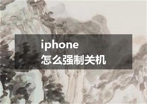 iphone怎么强制关机