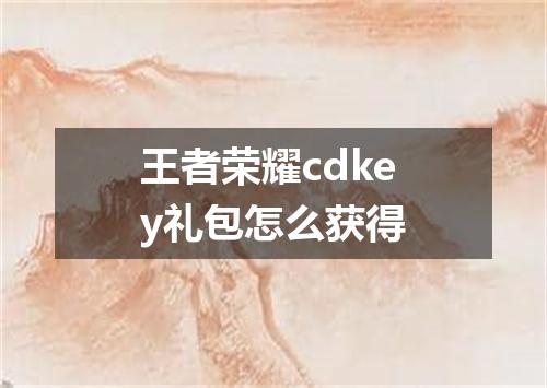 王者荣耀cdkey礼包怎么获得