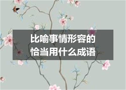 比喻事情形容的恰当用什么成语