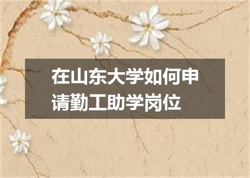 在山东大学如何申请勤工助学岗位