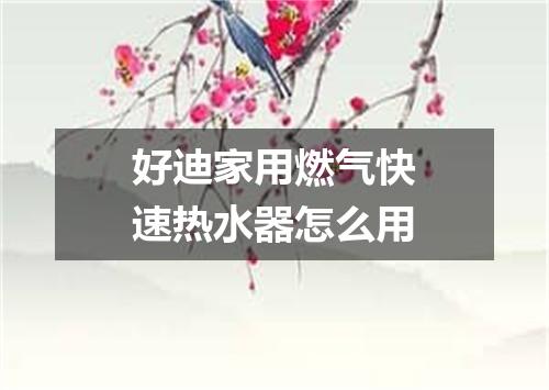 好迪家用燃气快速热水器怎么用