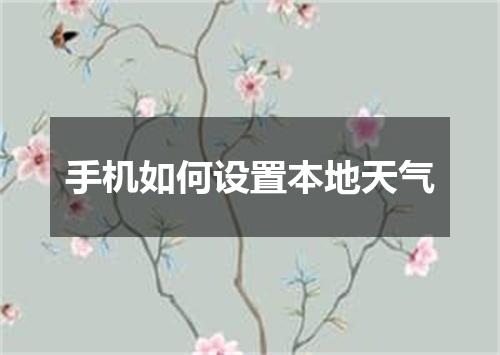 手机如何设置本地天气