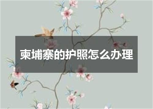 柬埔寨的护照怎么办理