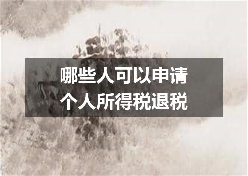 哪些人可以申请个人所得税退税