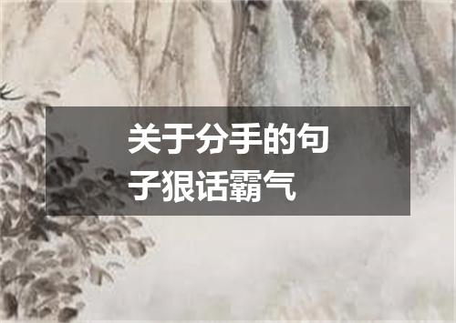 关于分手的句子狠话霸气