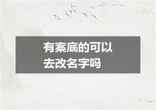 有案底的可以去改名字吗