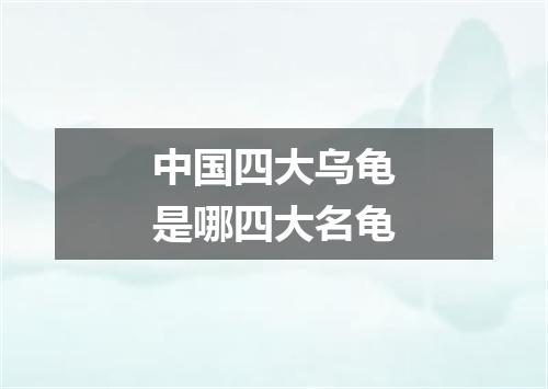 中国四大乌龟是哪四大名龟