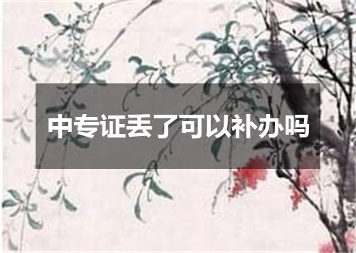 中专证丢了可以补办吗