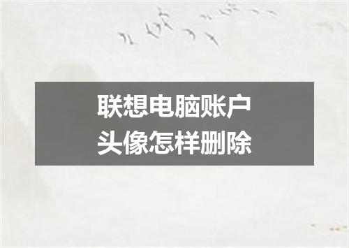 联想电脑账户头像怎样删除