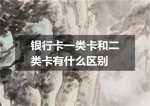 银行卡一类卡和二类卡有什么区别