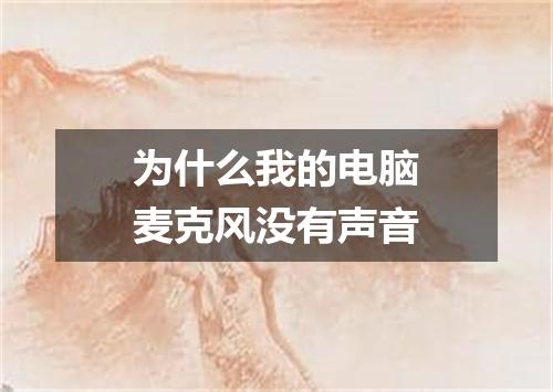 为什么我的电脑麦克风没有声音