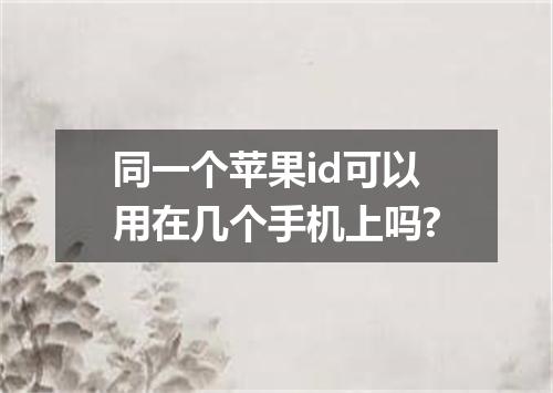 同一个苹果id可以用在几个手机上吗?