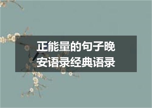 正能量的句子晚安语录经典语录