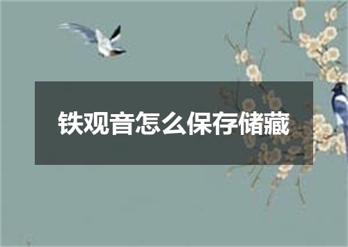 铁观音怎么保存储藏