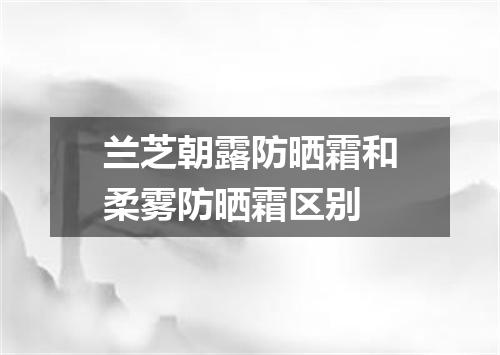 兰芝朝露防晒霜和柔雾防晒霜区别
