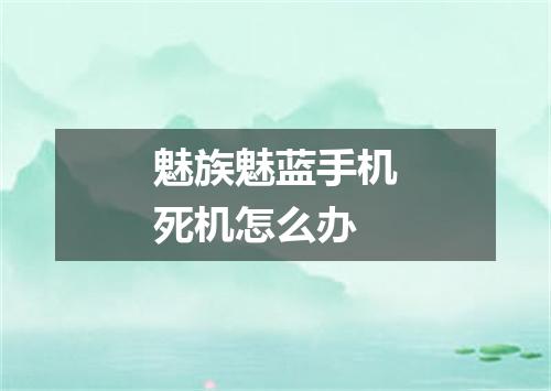 魅族魅蓝手机死机怎么办