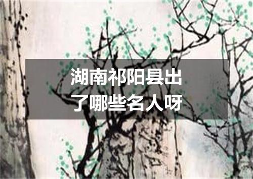湖南祁阳县出了哪些名人呀