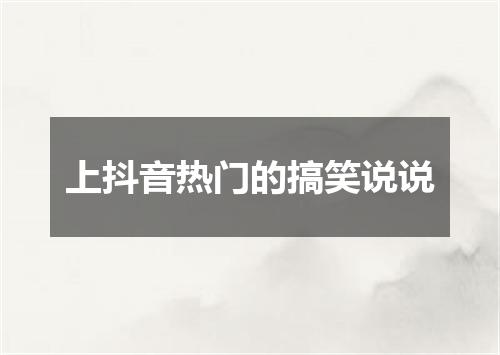 上抖音热门的搞笑说说