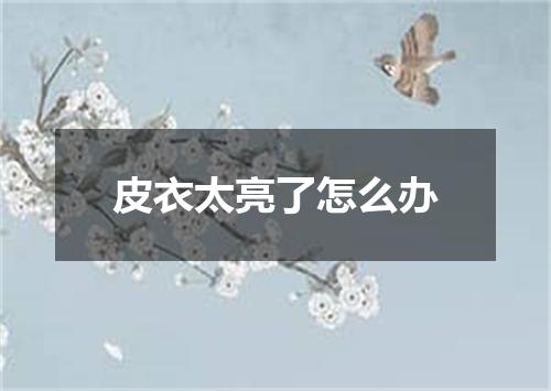 皮衣太亮了怎么办