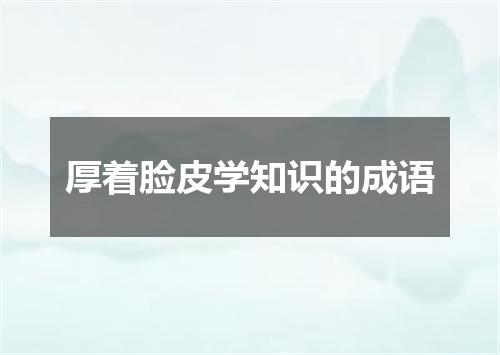 厚着脸皮学知识的成语