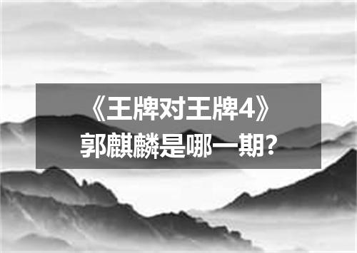 《王牌对王牌4》郭麒麟是哪一期?