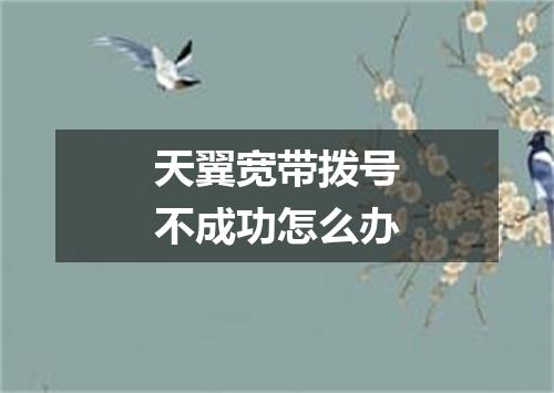 天翼宽带拨号不成功怎么办