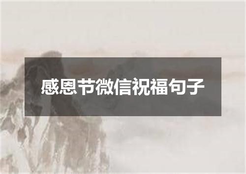 感恩节微信祝福句子