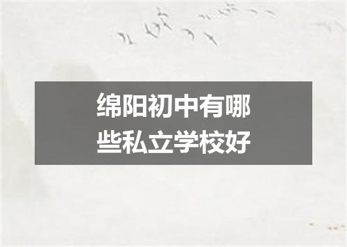 绵阳初中有哪些私立学校好
