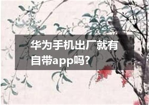 华为手机出厂就有自带app吗?