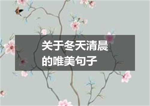 关于冬天清晨的唯美句子