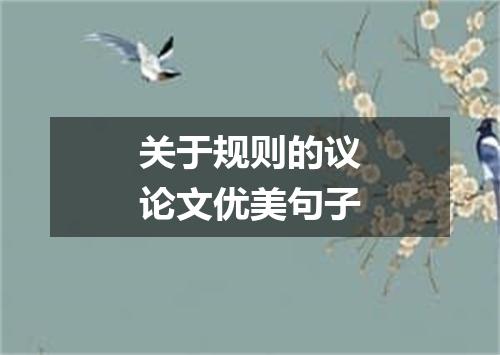 关于规则的议论文优美句子